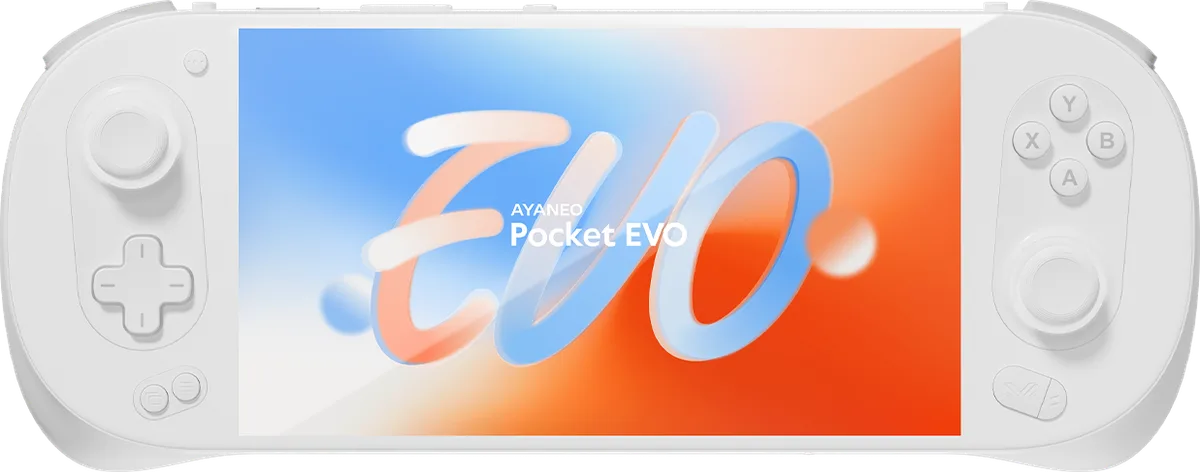 AYANEO Pocket EVO front view in Sky White