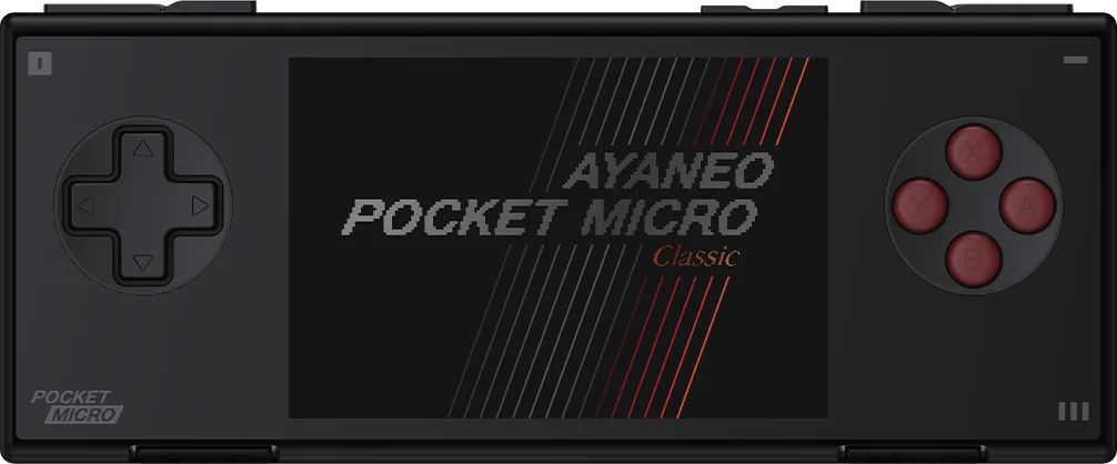 AYANEO Pocket Micro Classic front view in Magic Black