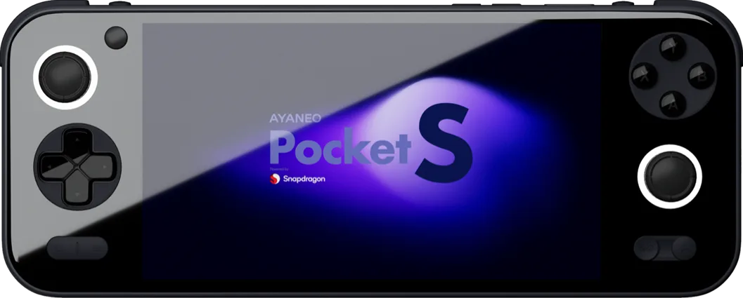AYANEO Pocket S front view in Obsidian Black