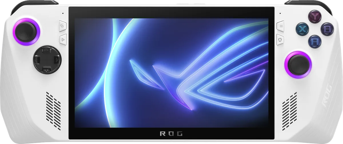 ROG Ally (2023) front view: white shell with a 7-inch screen